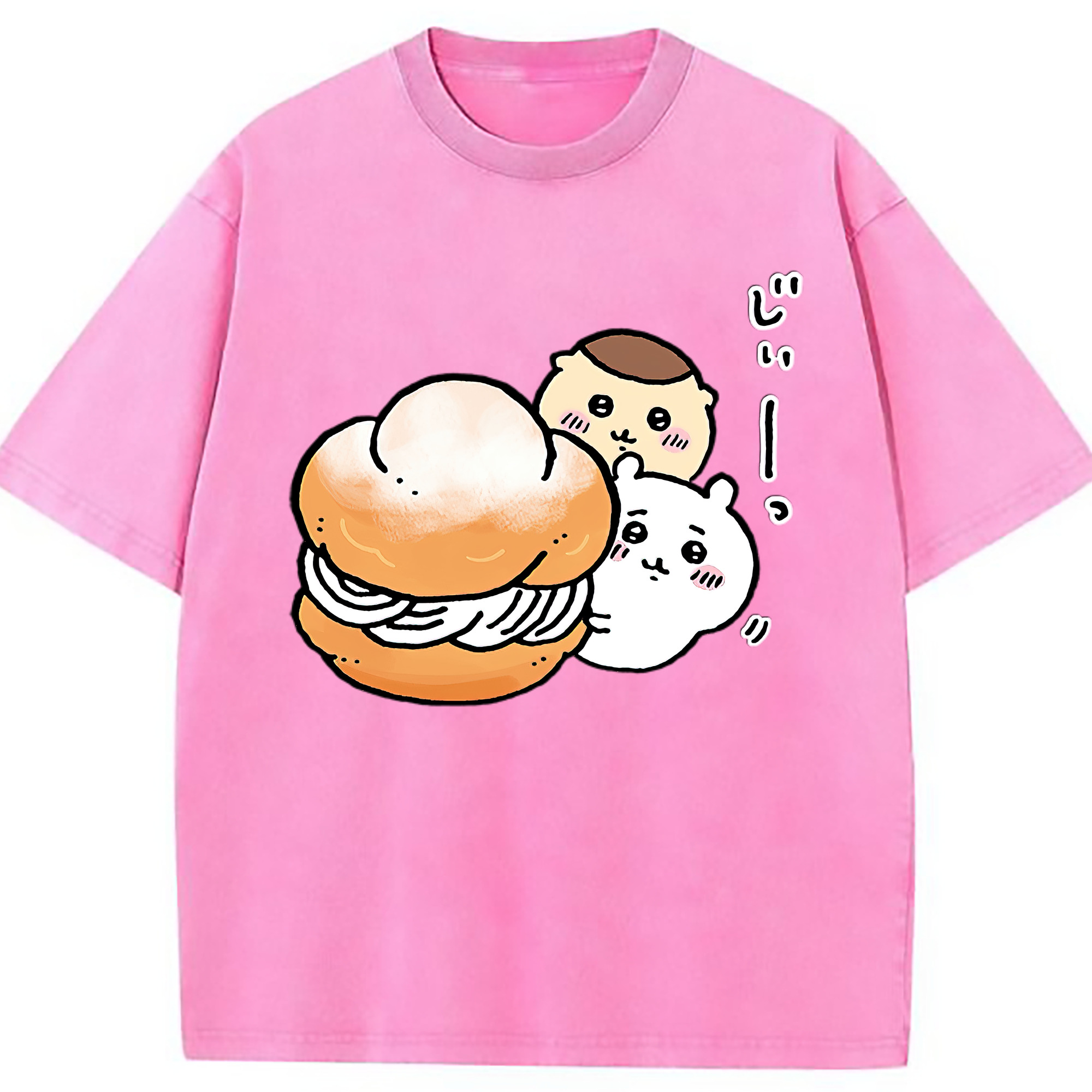 （画像用） ちいかわ くりまんじゅう Chii-kawa kuri manjū 綿100% ヴィンテージ風 半袖Tシャツ（フロントプリント）